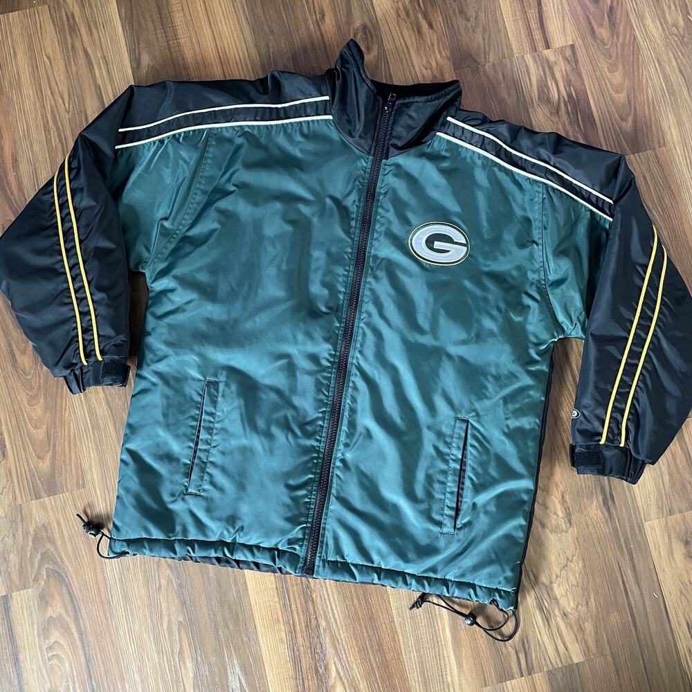 Vintage 90s NFL Green Bay Packers Pro Player Insulated Jacket Men's Medium Coat